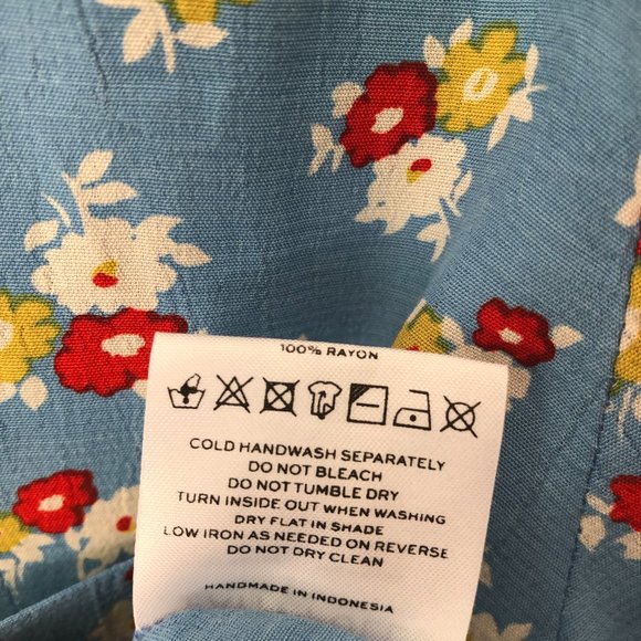 Faithfull The Brand | Uma Shirt Blue Jasmine Floral Print Size S - Picture 9 of 9